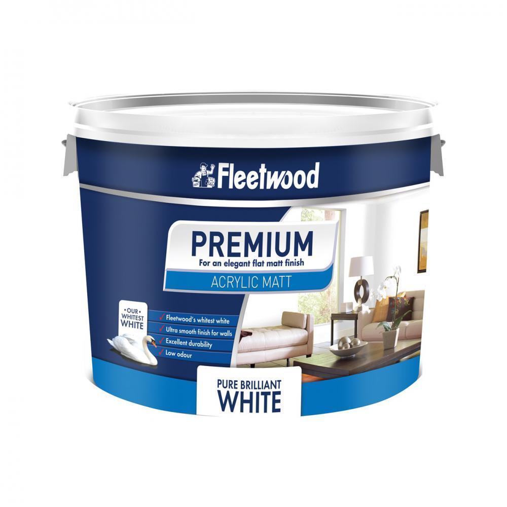 Fleetwood PRemingtonium Acrylic Matt Emulsion Brilliant White - WHITES - Beattys of Loughrea