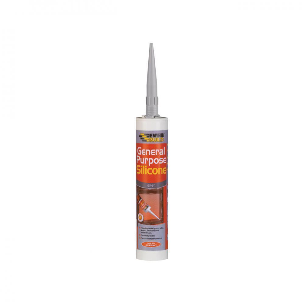 Everbuild General Purpose Silicone 310ml - Grey - MASTIC/SILICONE/ADH - Beattys of Loughrea
