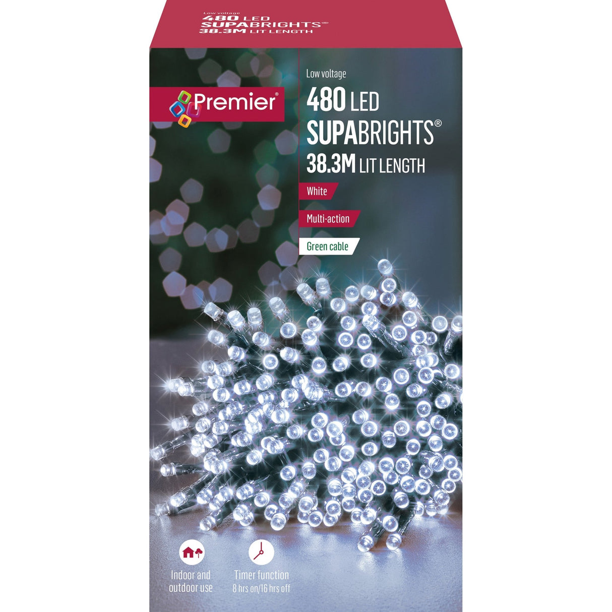 480Led Supabright White Multi Action Xmas Flv162172W - XMAS LIGHTS LED - Beattys of Loughrea