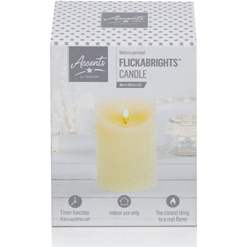 Flickabright Candle Cream - 13cm x 9cm - BATTERY LED CANDLES - Beattys of Loughrea