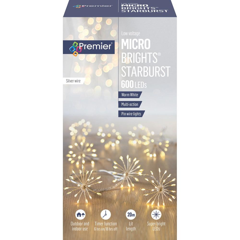 600 Low Voltage LED Microbrights Starburst - Warm White - XMAS LIGHTS LED - Beattys of Loughrea