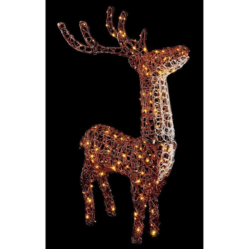 Brown Two tone LED Soft Acrylic Reindeer - 1.2m - XMAS LIGHTED OUTDOOR DECOS - Beattys of Loughrea