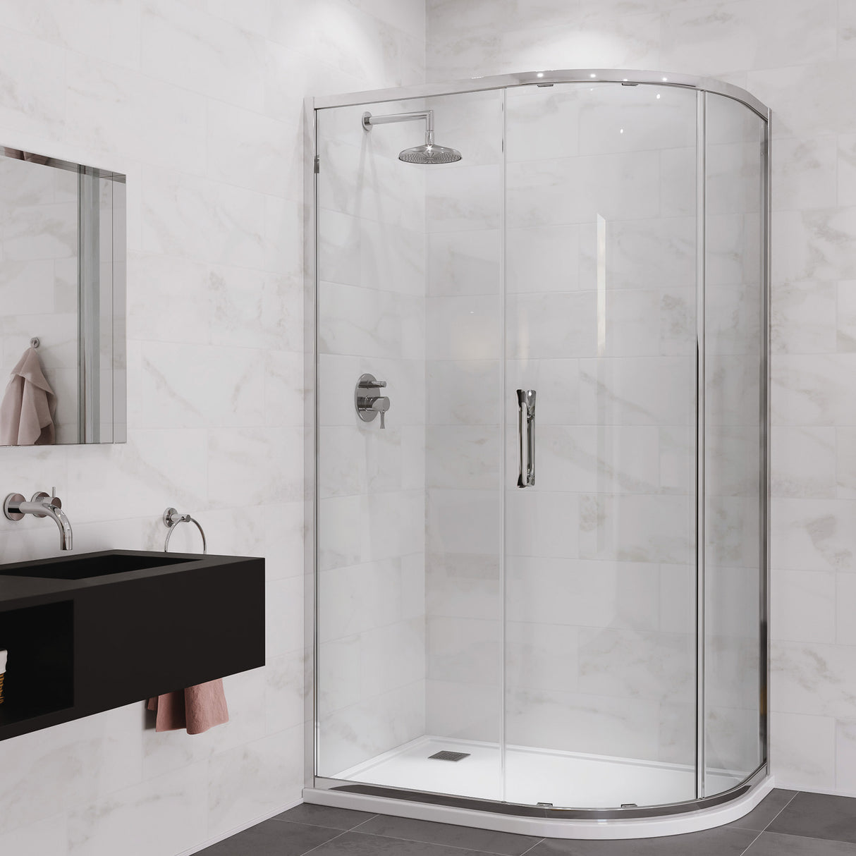 Flair ETO 1 Door Quadrant Long Side Opening 1000mmx800mm - SHOWER DOORS - Beattys of Loughrea