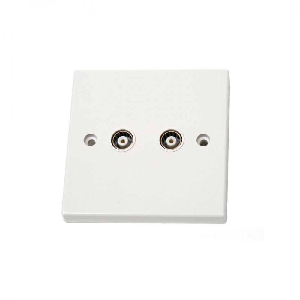 Phoenix 2 Gang Flush TV Socket - SWITCHES - Beattys of Loughrea