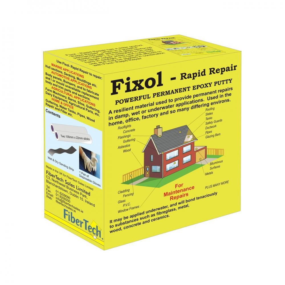 Fiber Tech Fixol - Rapid Repair Epoxy Putty - METAL FILLER - Beattys of Loughrea