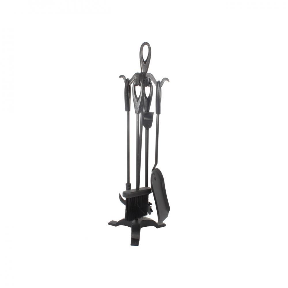 De Vielle 5 Piece Tear Drop Companion Set - Black - FIREPLACE - COMPANION SET - Beattys of Loughrea