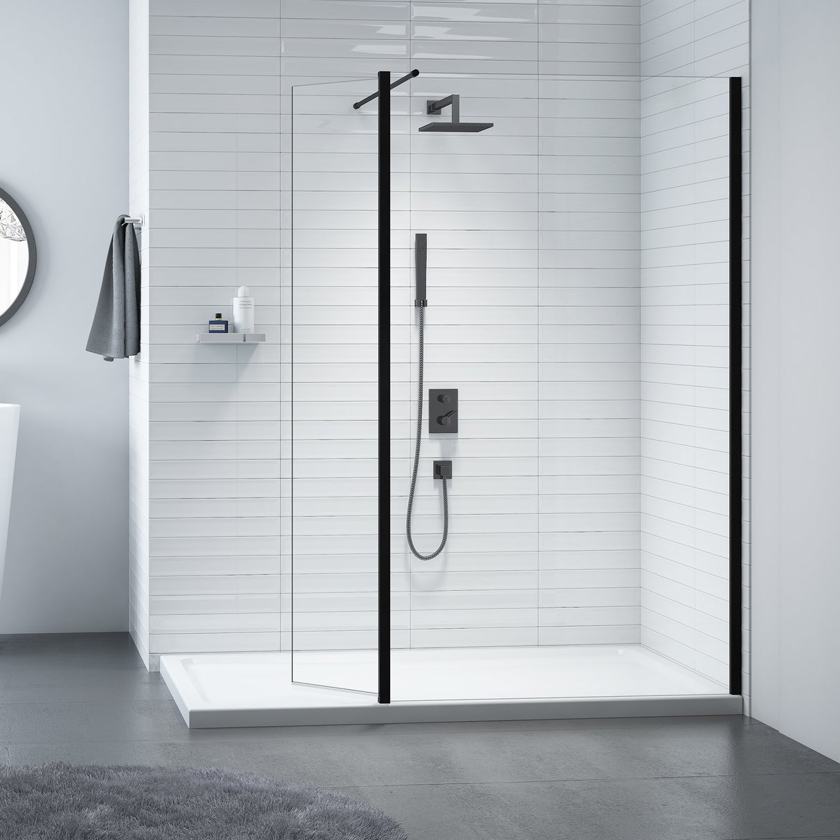 Merlyn Black Swivel panel 300mm - SHOWER DOORS - Beattys of Loughrea