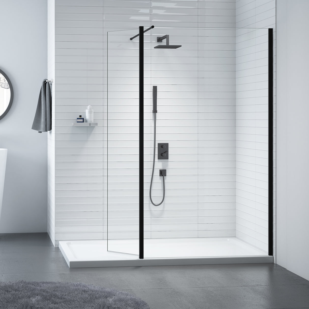 Merlyn Black Swivel panel 300mm - SHOWER DOORS - Beattys of Loughrea
