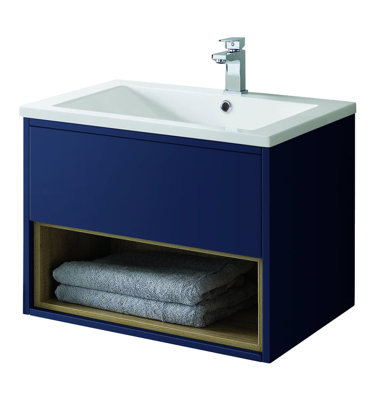Bathroom Studio Lucca 80cm Wall Hung Unit - Matt Sapphire Blue - VANITY UNITS - Beattys of Loughrea