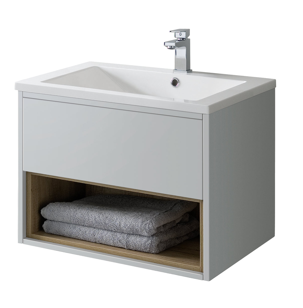 Bathroom Studio Lucca 80cm Wall Hung Unit - Dove Grey - VANITY UNITS - Beattys of Loughrea