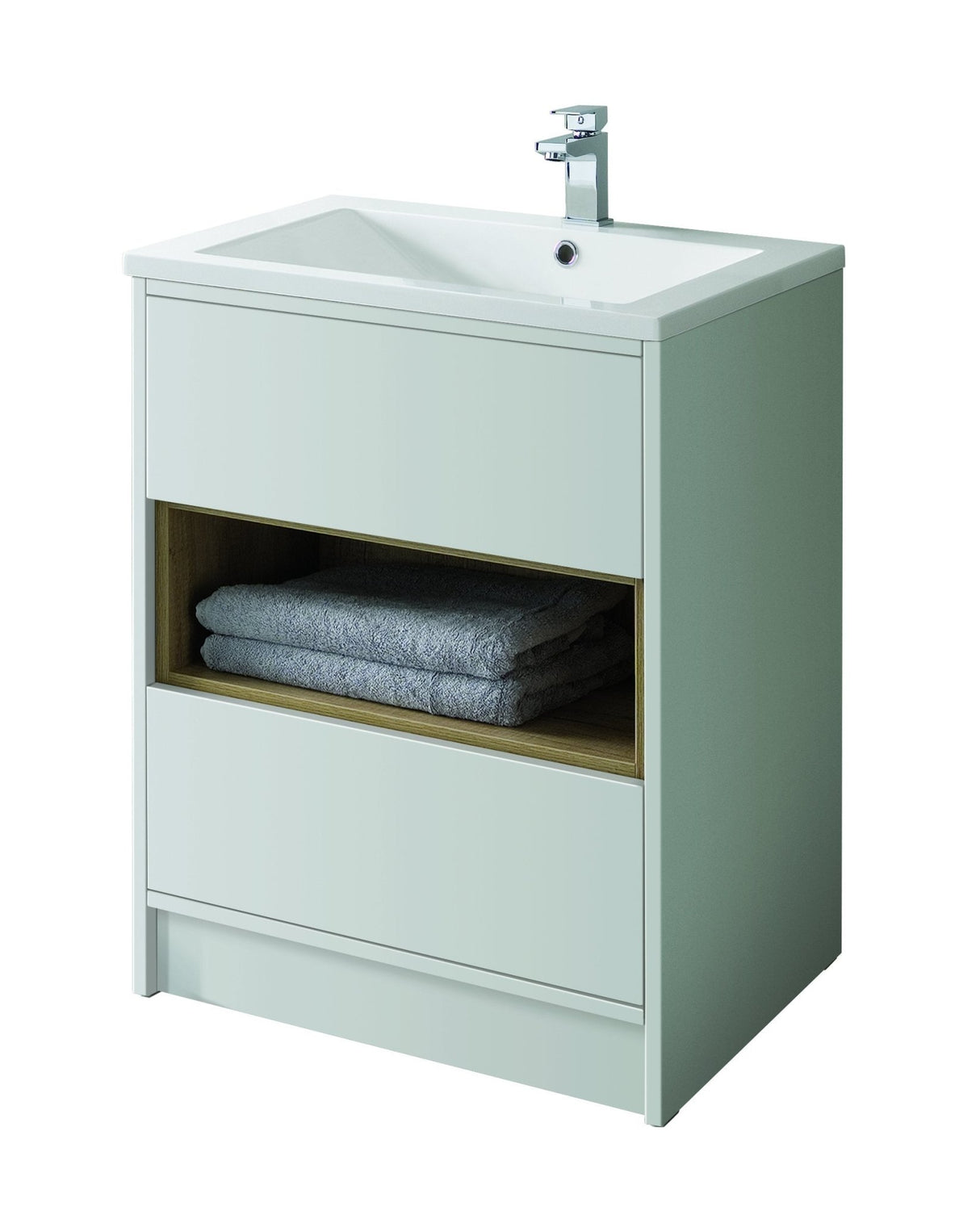 Bathroom Studio Lucca 60cm Floor Standing Unit - Dove Grey - VANITY UNITS - Beattys of Loughrea