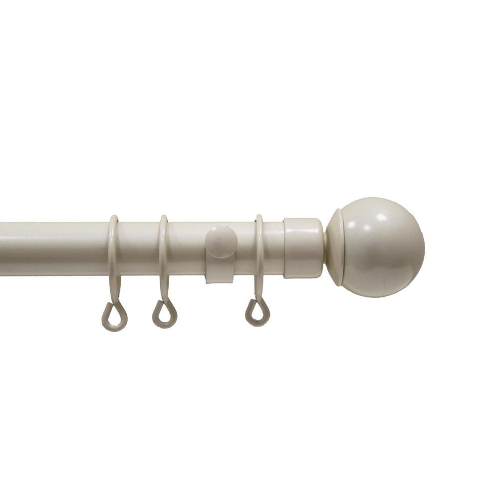 Forge Ball Curtain Pole - Cream/Gold - METAL POLES - Beattys of Loughrea