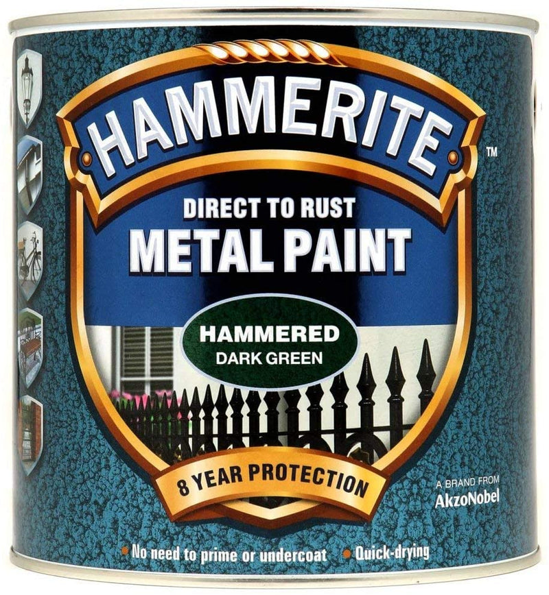 Hammerite Direct to Rust Hammered Finish Metal Paint 2.5ltr Dark Green - METAL PAINTS - Beattys of Loughrea