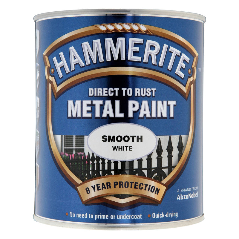 Hammerite Direct to Rust Smooth Finish Metal Paint 2.5ltr White - METAL PAINTS - Beattys of Loughrea
