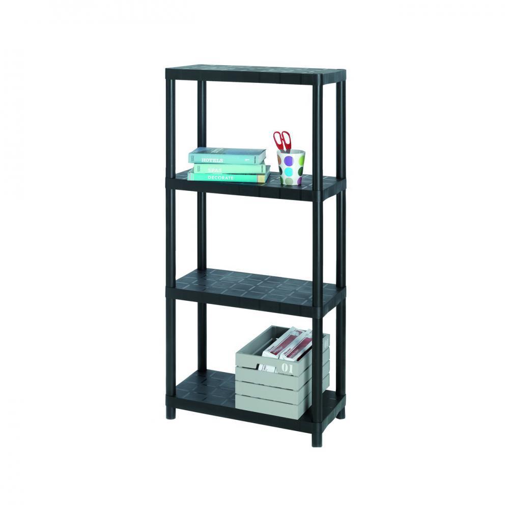 Sigma 4-Tier Shelving Unit - 12in - WOODEN / PLASTIC SHELVES - Beattys of Loughrea