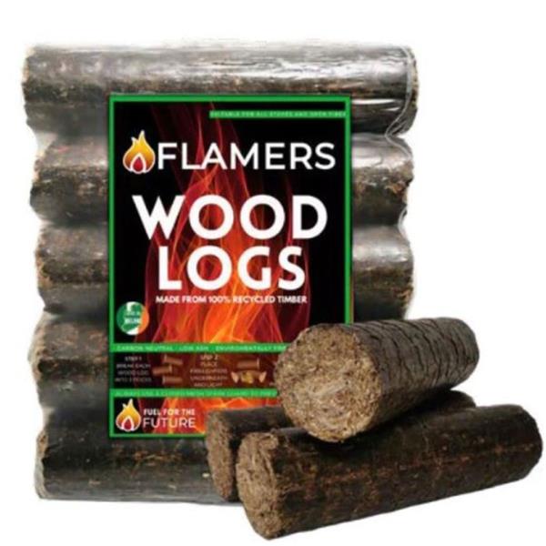 Flamers Woodlogs 5 logs per pack - BRIQUETTES - Beattys of Loughrea