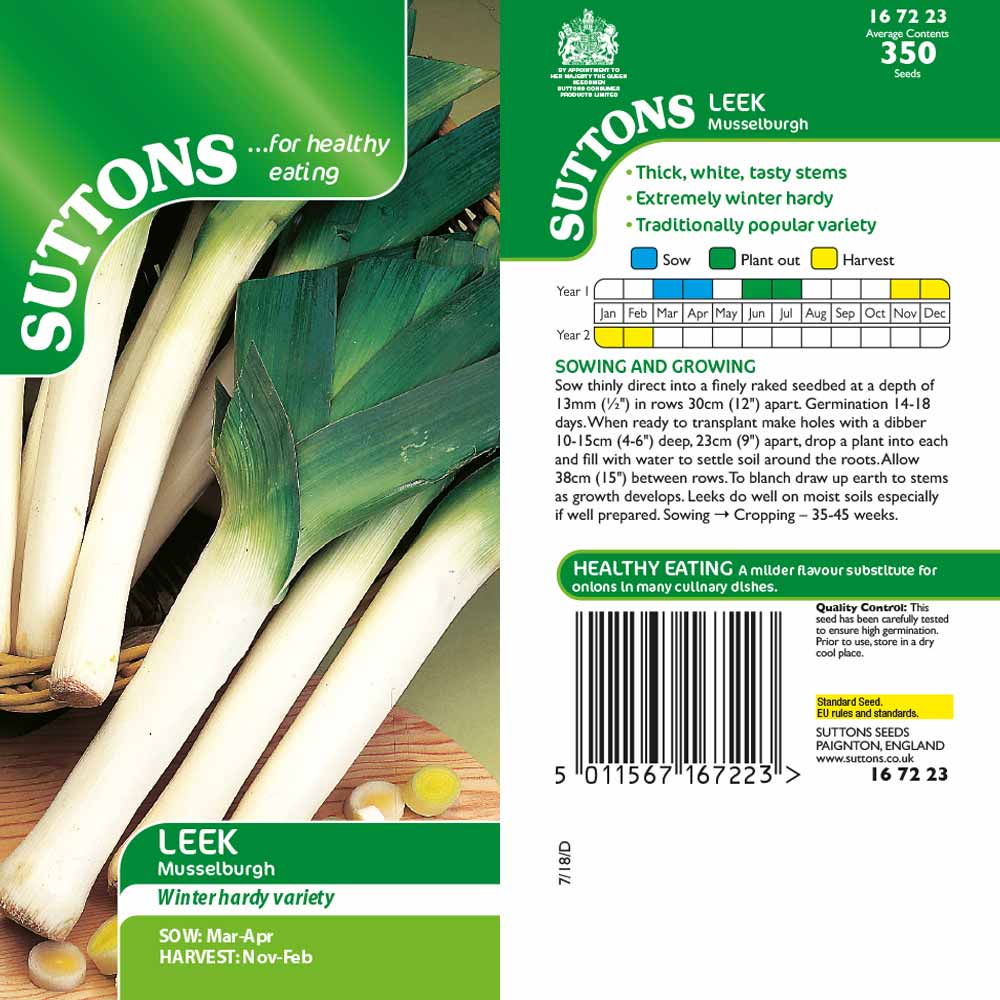 Suttons Leek Musselburgh 167223 - SEED VEG & FLOWER - Beattys of Loughrea