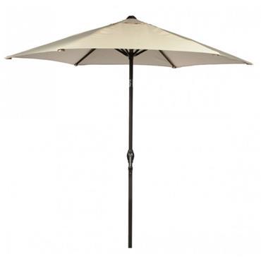 Euroactive Crank & Tilt Aluminium Parasol Cream - 2.7m - PARASOLS - Beattys of Loughrea
