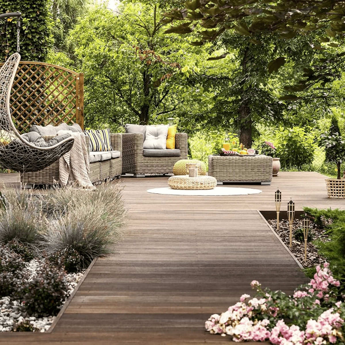 Outdoor Living Space created with Beattys Topline 2023 Summer Offers. - Beattys of Loughrea