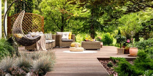 Outdoor Living Space created with Beattys Topline 2023 Summer Offers. - Beattys of Loughrea