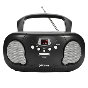 Groov - e Black Portable Boombox CD Player Radio - PORTABLE CD/RADIO - Beattys of Loughrea