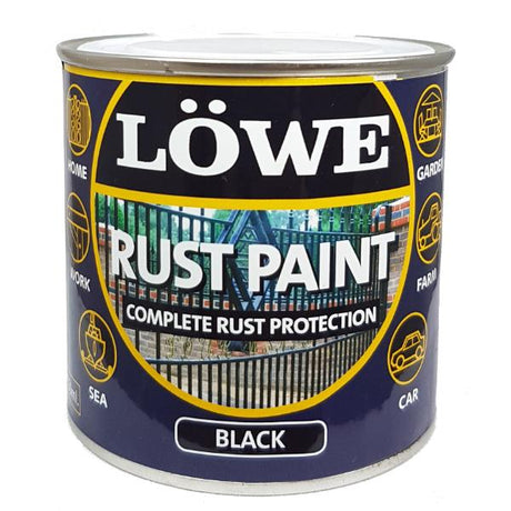 Lowe Metal and Machinery Paint - 500ml Black - METAL PAINTS - Beattys of Loughrea