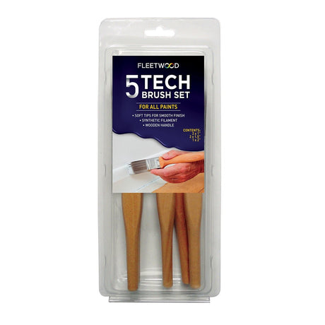 Fleetwood 5 Piece Tech Brush Set - PAINT BRUSHES - Beattys of Loughrea