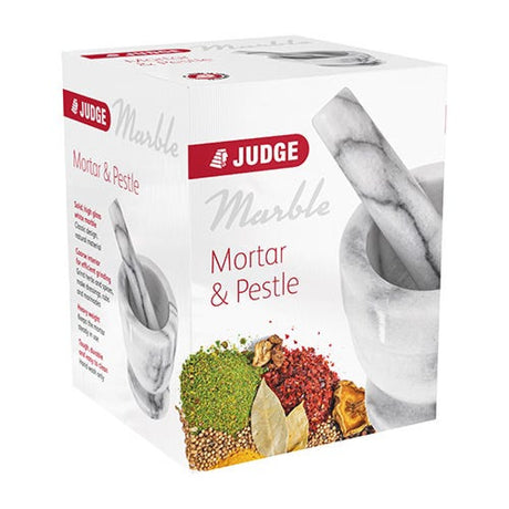 Judge 13cm White Marble Pestle & Mortar - KITCHEN HAND TOOLS - Beattys of Loughrea