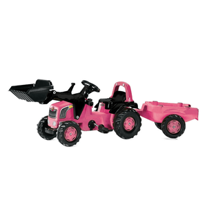 Rolly Kid Pink Pedal Tractor with Loader & Trailer - RIDE ON TRACTORS & ACCESSORIES - Beattys of Loughrea
