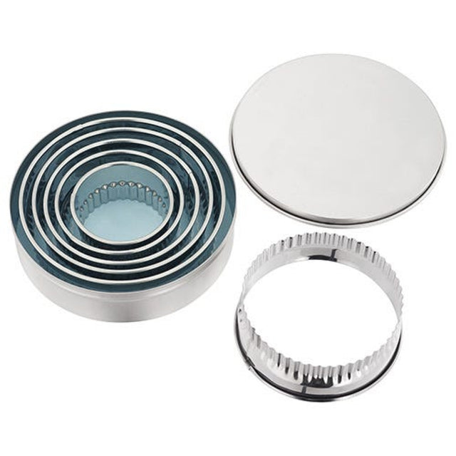 Judge Bakeware Set of 6 Round Crinkle Edge Cutters