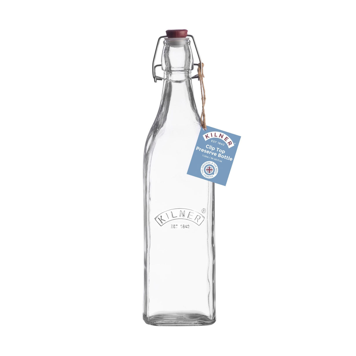Kilner Clip Top Square Bottle 1 Litre - RAYWARE - Beattys of Loughrea