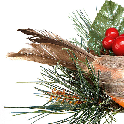 Premier Robin with Pine Cone Christmas Pick 15cm
