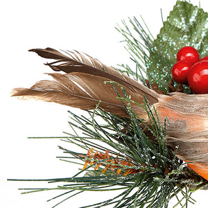 Premier Robin with Pine Cone Christmas Pick 15cm