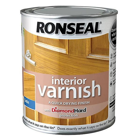 Ronseal Satin Interior Varnish - Light Oak 250ML - VARNISHES / WOODCARE - Beattys of Loughrea