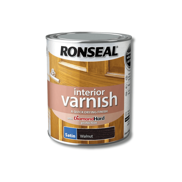 Ronseal Satin Interior Varnish - Walnut 250ml - VARNISHES / WOODCARE - Beattys of Loughrea