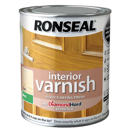 Ronseal Matt Interior Varnish - Clear 750ml - VARNISHES / WOODCARE - Beattys of Loughrea