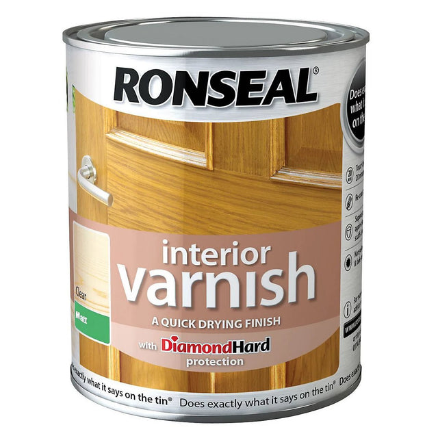 Ronseal Matt Interior Varnish - Clear 750ml - VARNISHES / WOODCARE - Beattys of Loughrea