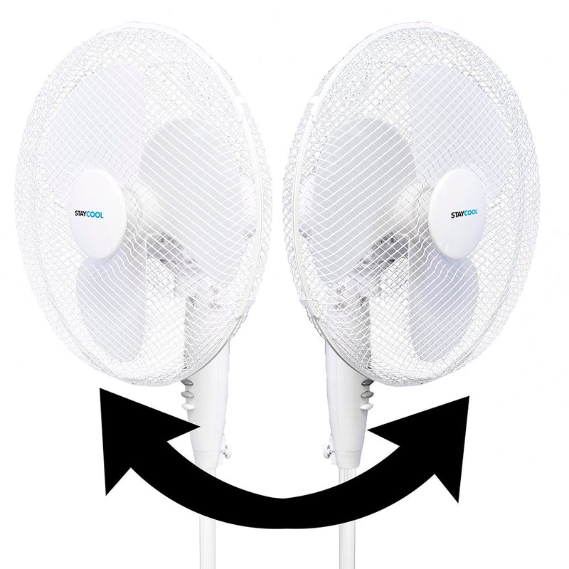 Stay Cool 16 inch White Pedestal Cooling Fan - FANS - Beattys of Loughrea