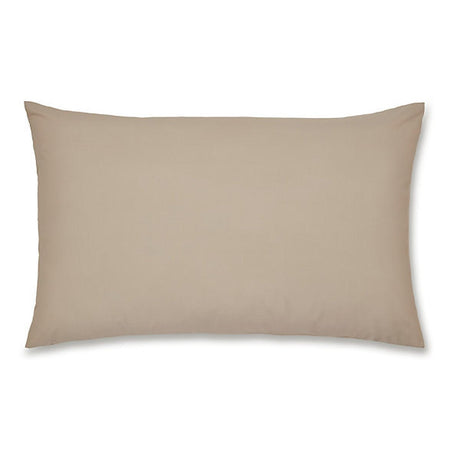 Catherine Lansfield Pillowcases Easy Iron Percale Standard 50 x 75cm Pack of 2 Pillow cases with envelope closure Natural - PILLOW CASES - Beattys of Loughrea