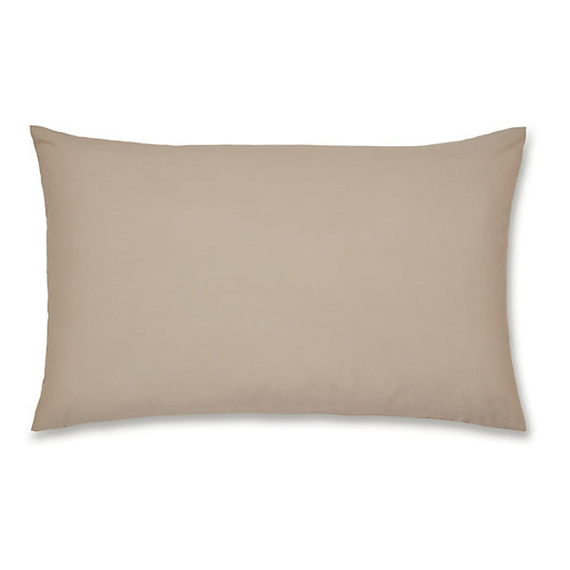 Catherine Lansfield Pillowcases Easy Iron Percale Standard 50 x 75cm Pack of 2 Pillow cases with envelope closure Natural