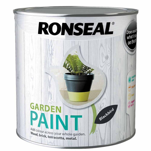 Ronseal Garden Paint Blackbird 2.5L - VARNISHES / WOODCARE - Beattys of Loughrea