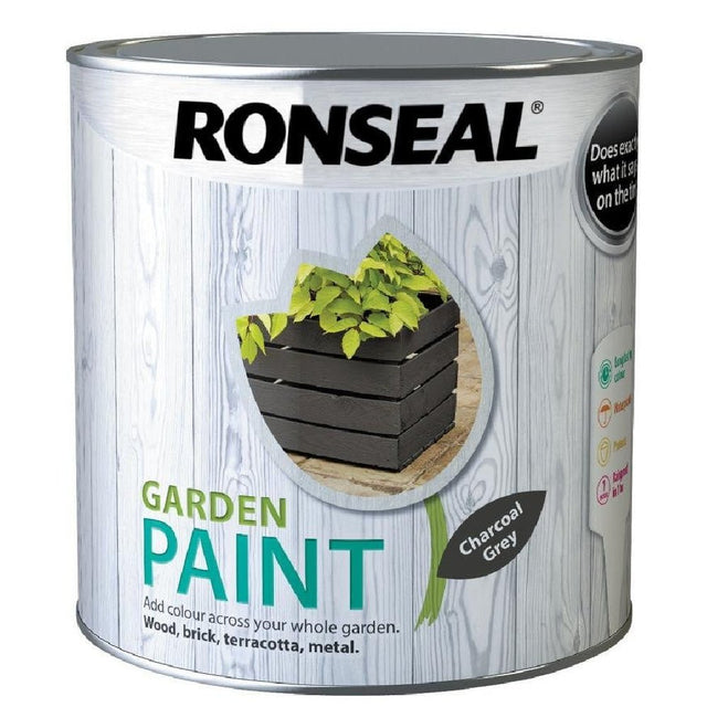 Ronseal Garden Paint Charcoal Grey 2.5L - VARNISHES / WOODCARE - Beattys of Loughrea
