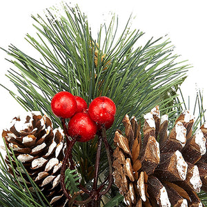 Premier Frosted Cone & Apple Christmas Pick 18cm