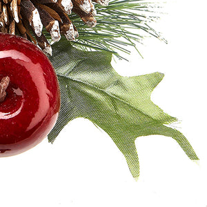 Premier Frosted Cone & Apple Christmas Pick 18cm