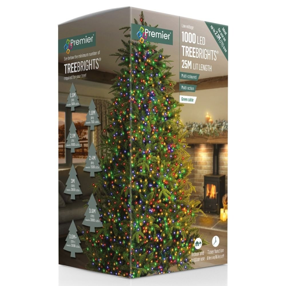 Premier 1000 LED TreeBrights – Multi - Colour, Multi - Action with Timer (Mains Operated) - XMAS LIGHTS LED - Beattys of Loughrea