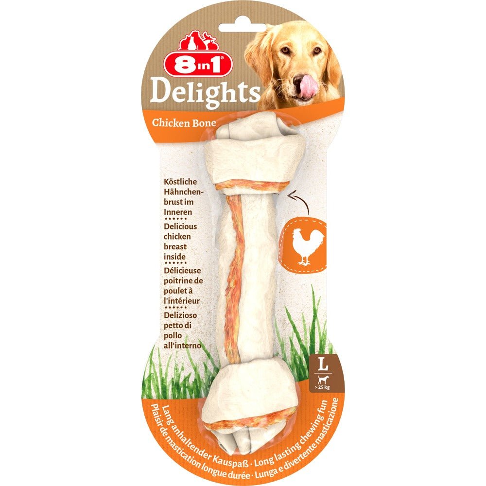 8in1 Delights Large Chewy Chicken Flavoured Bone - PET TREATS, SUPPLEMENTS - Beattys of Loughrea