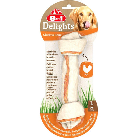 8in1 Delights Large Chewy Chicken Flavoured Bone - PET TREATS, SUPPLEMENTS - Beattys of Loughrea