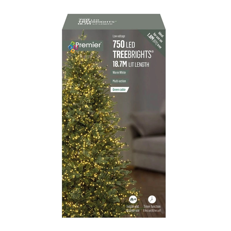 Premier 750 LED Multi-Action Treebrights - Warm White w/Green Cable