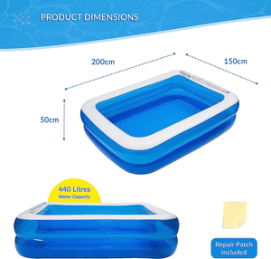 SunClub Inflatable Family Size Pool – 2m - SWINGS/SLIDE OUTDOOR GAMES - Beattys of Loughrea