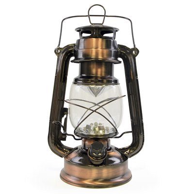 HomeLife "Nebraska" LED Storm Lamp - Copper - TABLE/BEDSIDE LAMPS - Beattys of Loughrea